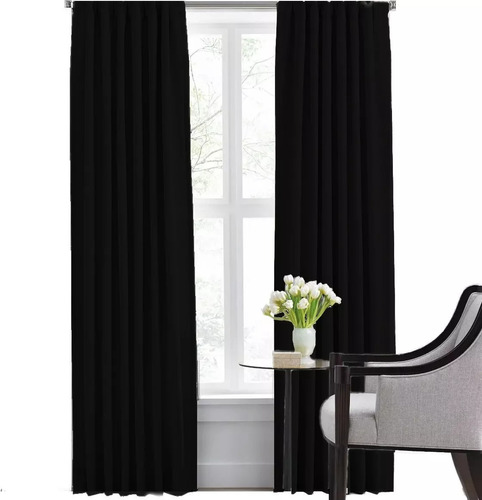 Juego Cortinas Blackout Textil Pesado Presilla Oculta 2.10mt