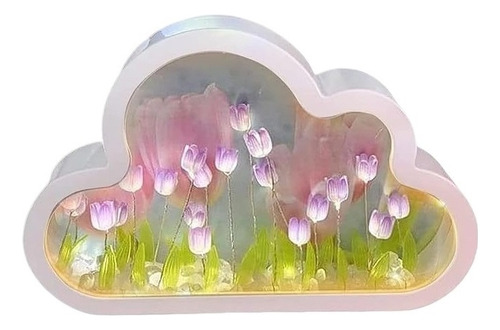 Tulipán Luz De Noche Espejo Lámpara Nube Espejo Decoraciones