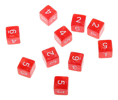 107d6 Dados Numeral Dado De 6 Caras De Verde Y Rojo