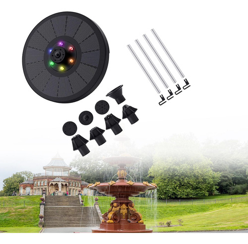 Bomba De Agua Solar De 3w, Luces Led De 7 Colores, Fuente De