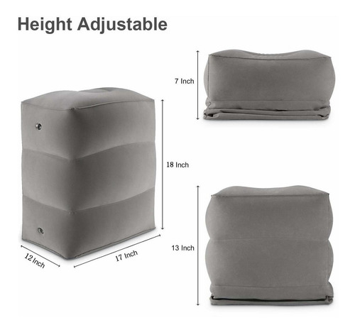 Imagen 3 de 8 de Cama Inflable Del Aeroplano De La Almohada Reposapiés Viaje