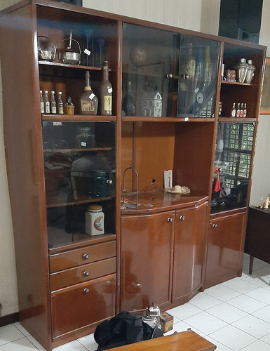 Antiguo Vajillero Cristalero Mueble Modular Laqueado Impecab