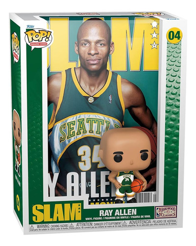 Funko Pop Nba Slam Ray Allen - Figura Y Portada Coleccionabl