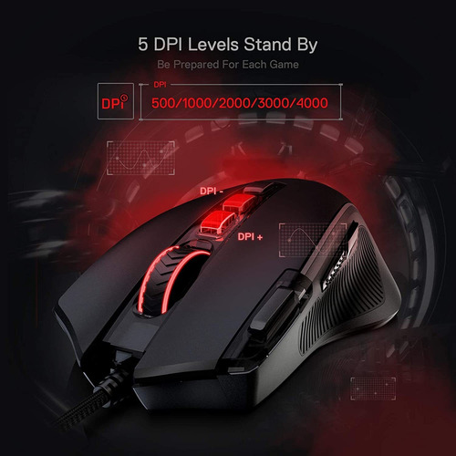 Ratón Redragon M612 Predator Rgb Para Juegos, 8000 Dpi Co...