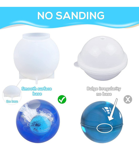 8 Piezas Moldes De Silicona De Esfera Moldes Resina De Bola
