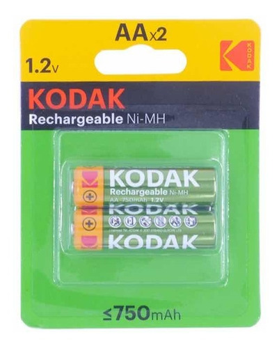 Pila Recargable Aa Kodak 750 Mah 2 Unidades