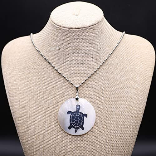 6 Uds. Collar Con Colgante De Concha Natural, Forma Redonda,