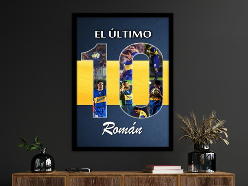 Cuadro El Ultimo 10 Juan Roman Riquelme  30x40  De Boca Jrs.