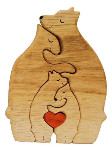 Sc Rompecabezas De Madera Con Decoración De Familia De Osos