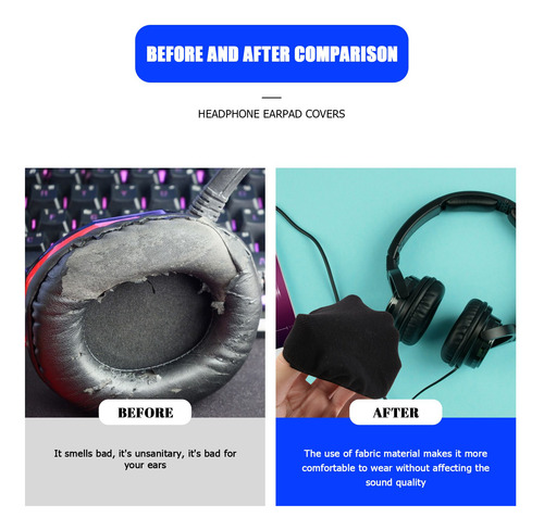 Capas De Fone De Ouvido De Tecido Flexível, Protetor De Fone