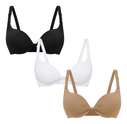3 Sujetadores Push Up Para Mujer, Con Aros, Lencería Estilo