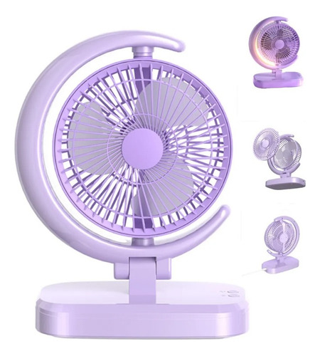 Ventilador Abanico De Escritorio Recargable Lampara Portatil
