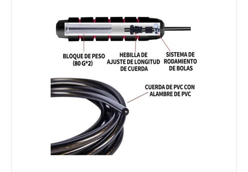 Imagen 4 de 10 de Cuerda Para Saltar Con Peso. Ajustable. Crossfit. Buenísima!