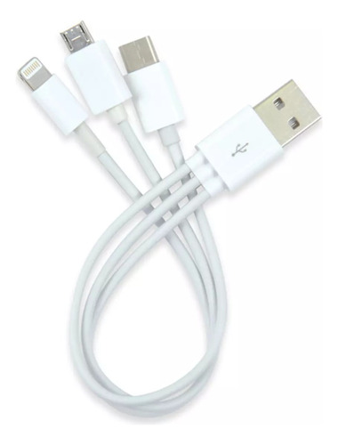 Cable Usb 3en1 Para iPhone + Tipo C + Micro Usb Carga Rapida