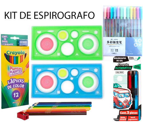 Kit Espirografos + Colores, Bolígrafos Alternative Y Plumas