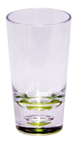 Vaso 300cc Corto Burbuja Verde Acrilico