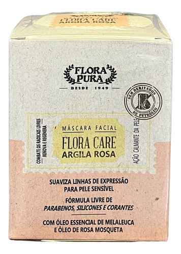 Mascara Facial De Argila Rosa-180g