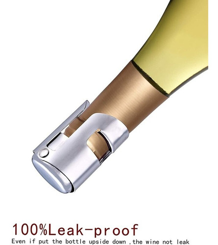 Imagen 7 de 10 de Tapón Botella Acero Inoxidable Champaña - Vinos - Espumantes