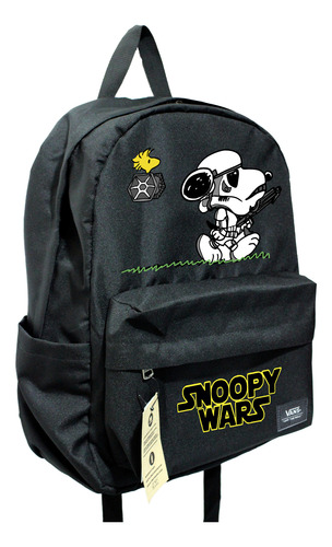 Mochila Vans Snoopy Wars Peanuts Old Skool Original Negro Liso