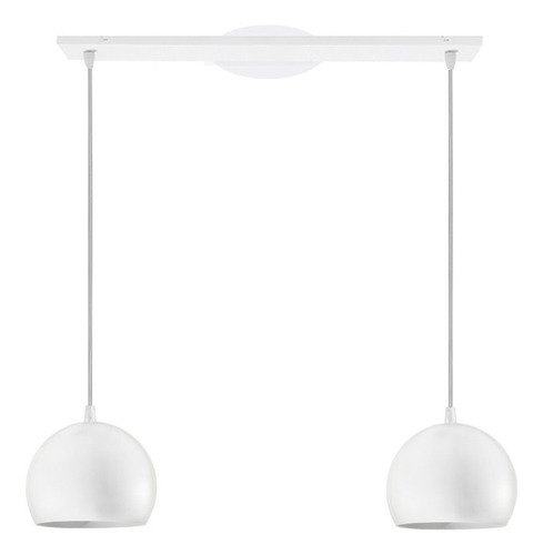 Lampara Techo Moderno Colgante 2 Luces Bocha 9cm Led Gu10 Estructura Blanco