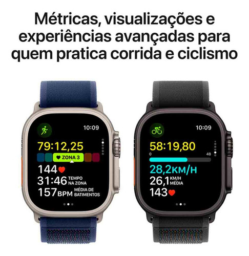 Apple Watch Ultra 2 49mm Pulseira Oceano Preta Gps Preto Correa Ocean Preto Titânio