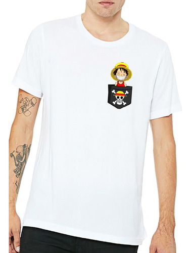 Poleras Estampadas Con Diseño Luffy One Peace Unisex Logo