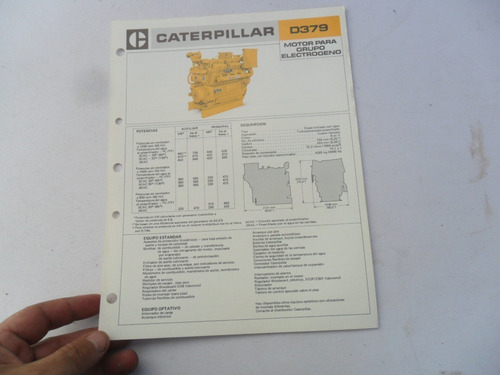 Caterpillar Motor D379 Folleto Catalogo No Manual Antiguo 