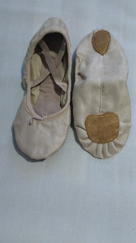 Zapatillas De Media Puntas Beige Y Negro. Tallas 24 A La 44.