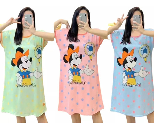 Camisa De Dormir Juvenil Pijama Niña Lola Verano Algodón