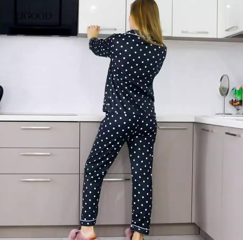 Conjunto De Pijama Para Mujer Manga Larga Ropa De Dormir