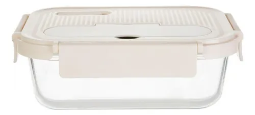 Recipiente Porta Comida De Vidrio Con Cubiertos 1050 Ml