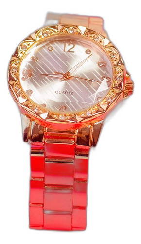Relógio Quartz Feminino Aço Inoxidavel Rose Com Garantia