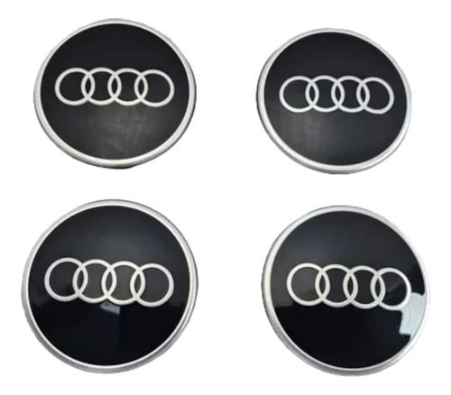 Centros De Rin Audi Negro Piano Originales S3 S4 S5 S6 S8 Rs