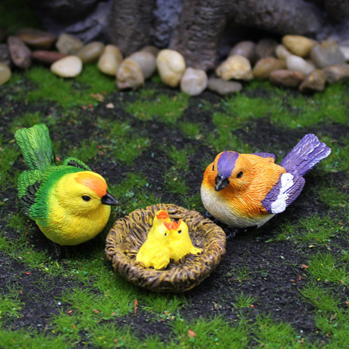 Colección De Estatuas De Pájaros Figuras De Pájaros En