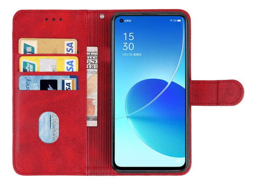 Funda De Teléfono Pu Azul For Oppo Reno6 Pro+ 5g