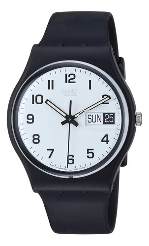 Relógio de plástico preto Swatch Gb743 Once Again para mulher