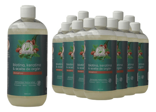  Shampoo Biotina, Aceite De Argán & Keratina (500ml) 12 Pack