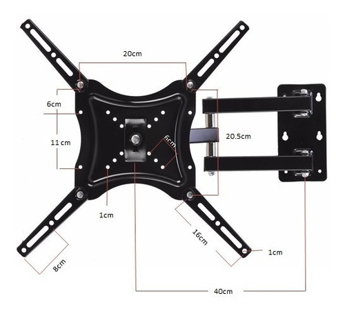 Imagen 3 de 6 de Soporte Base Pared Tv Lcd Led Base 14 Hasta 55 '' 50kg Full