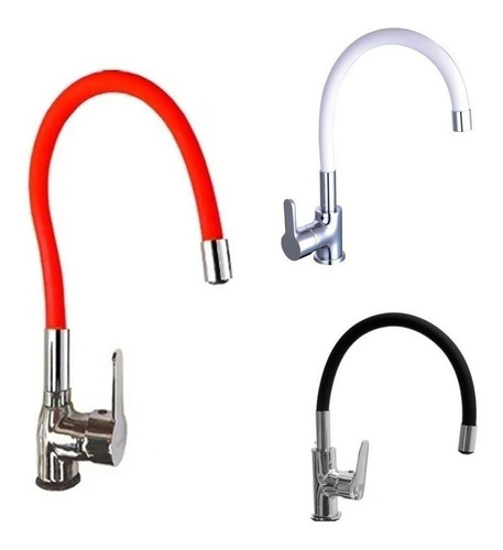 Griferia Canilla Monocomando Cocina Color Flexible Gourmet