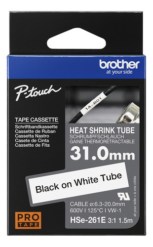 Brother Cinta Para Impresora De Etiquetas Hse261e Tinta Blanco