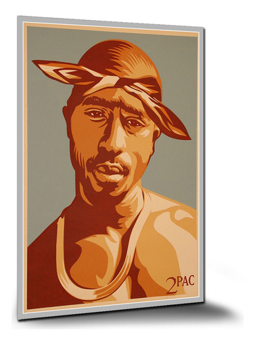 Pôster Rap Rapper Tupac Shakur Pôsteres Placa A3 42x30cm A