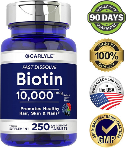Biotina Premium Cabello, Piel & Uñas 10,000mcg 250 Tabletas