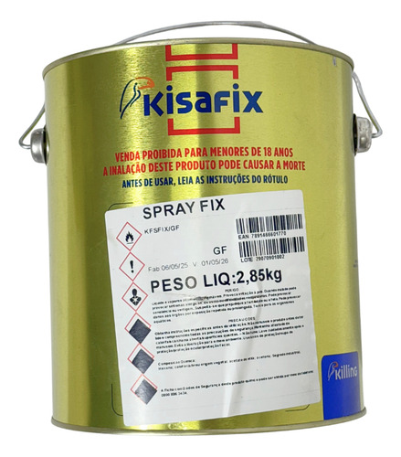 Cola Adesivo De Contato 2,8kg Sapateiro E Marceneiro Kisafix