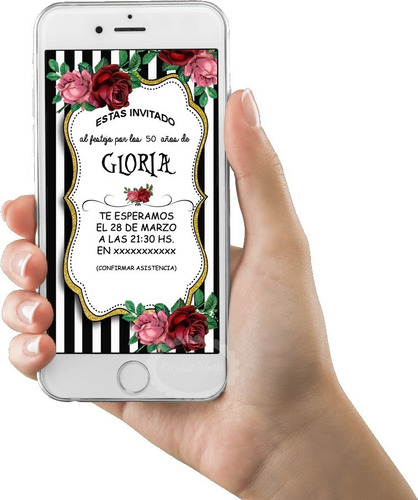 Flores Floreada Invitación Tarjeta Personalizada Digital
