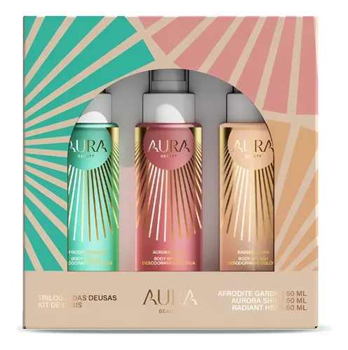 Kit 3 Body Splash Aura Jade Picon Trilogia Deusas 60ml Cada