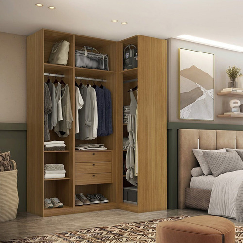 Guarda-roupa De Canto Reto 4 Portas Altezza Clean Gewt