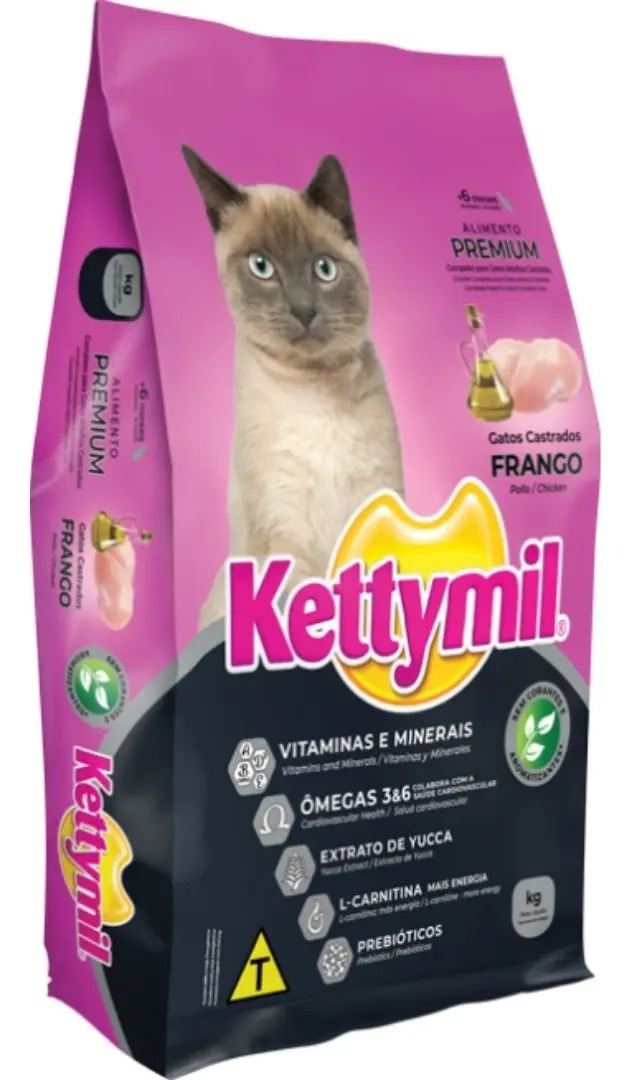 Ração Seca Kettymil Premium Gatos Castrados Adultos Frango 10,1kg