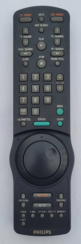 Controle Remoto Video Cassete Philips Vr 654 Original Preto