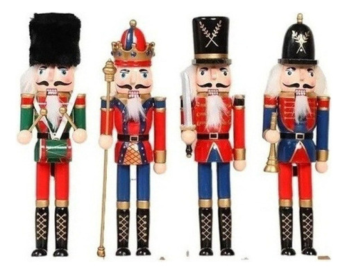 For 4 Marionetas De Soldado Cascanueces Navideñas. Adornos