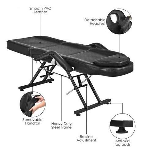 Sillon Para Salon Spa Masaje Facial Tatuaje Con Taburete Color 3